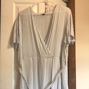 Torrid blue and white wrap style dress